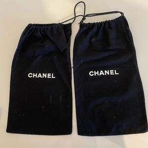 Chanel pair of cotton shoe bags.